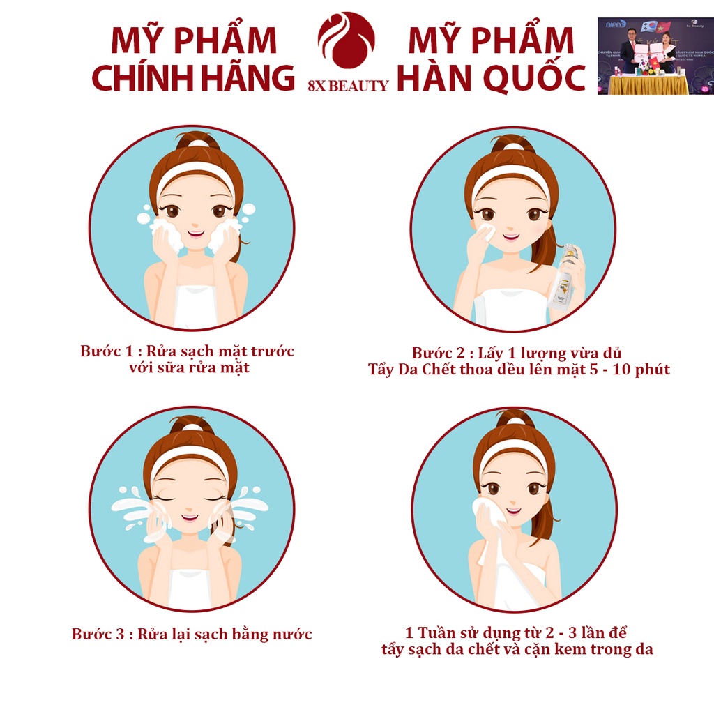 Gel Tẩy Tế Bào Chết Da Mặt Dr.Skincare 8x Beauty Làm Sạch Tế Bào Da Chết, Làm Sạch Cặn Kem 100ml