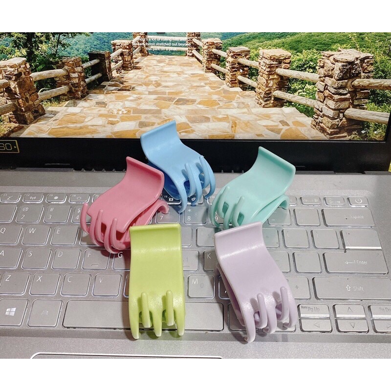 Sỉ 12 kẹp tóc càng cua TRƠN màu trà sữa và loại nhiều màu