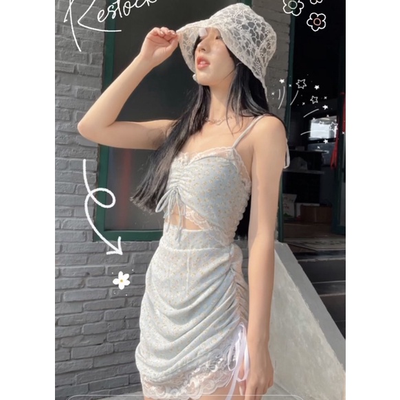 |NAVY DRESS| Đầm xanh nhí cột dây TLÉA