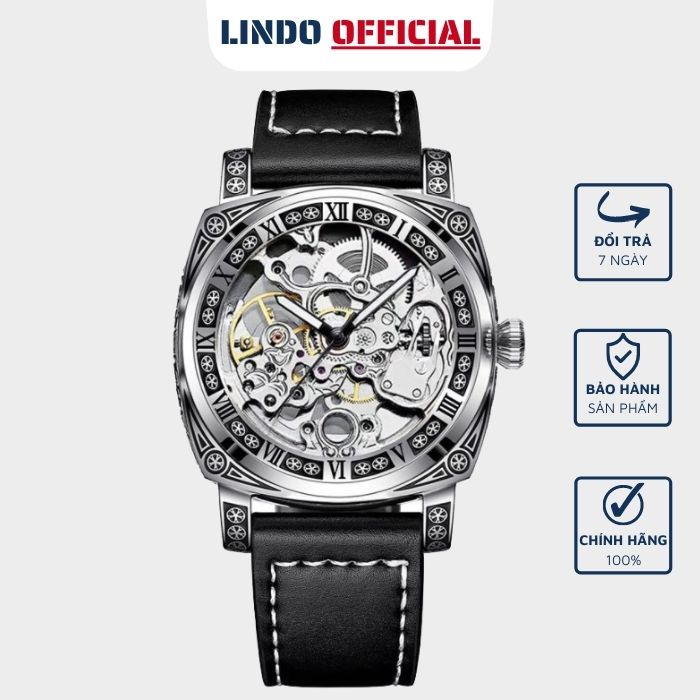 Đồng hồ cơ nam chính hãng tự động automatic cao cấp lộ máy sang trọng dây da KIMSDUN K-2192A | BigBuy360 - bigbuy360.vn