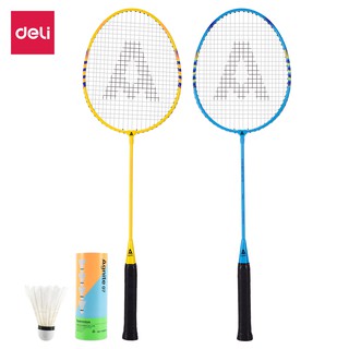 Vợt cầu lông hợp kim sắt Deli + tặng 3 quả cầu lông sịn sò WF2101