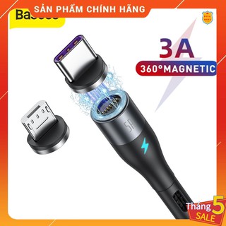 Cáp sạc nhanh bọc dù type c to lightning công suất 3a đầu hít nam châm hiệu baseus dành cho iphone