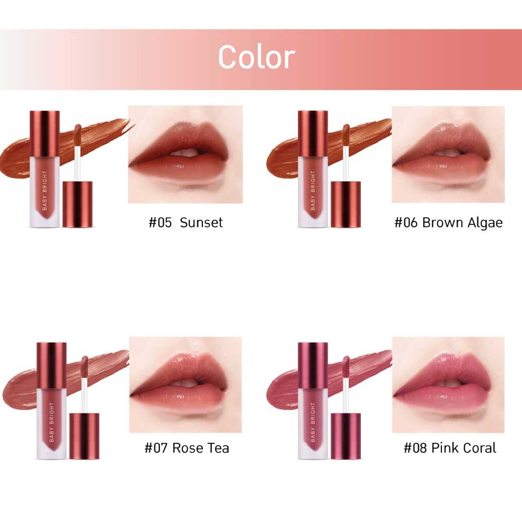 Baby Bright Lip &amp; Cheek Color Stain Essence 2.4g Son Kem Lì và Má hồng Thái Lan - Ads.cosmetics
