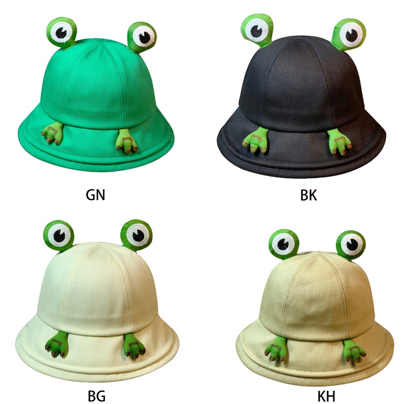 Nón Tai Bèo Rộng Vành Vải Cotton In Hoạt Hình Ếch Dễ Thương Cho Người Lớn