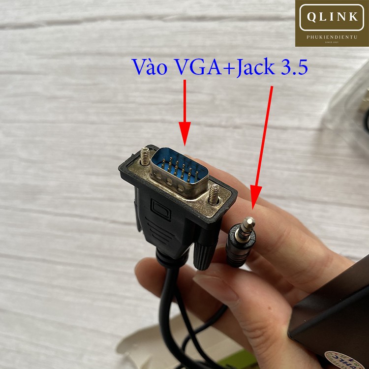 VGA to HDMI mini cable audio adapter 2 cổng có âm thanh LUVIBA VG01