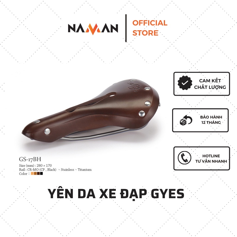 Phụ kiện xe đạp Yên da xe đạp Gyes Đài Loan- Bảo hành da 12 tháng
