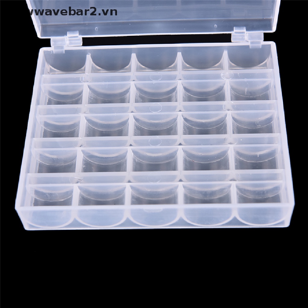 Hộp nhựa trong suốt 25 ô dùng để đựng cuộn chỉ may