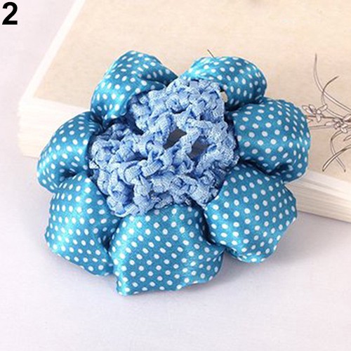Kẹp lưới búi tóc họa tiết chấm bi
