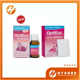 Men vi sinh optibac hồng hỗ trợ tiêu hoá cho trẻ nhỏ hộp 30 gói & dạng chai 10ml - anh