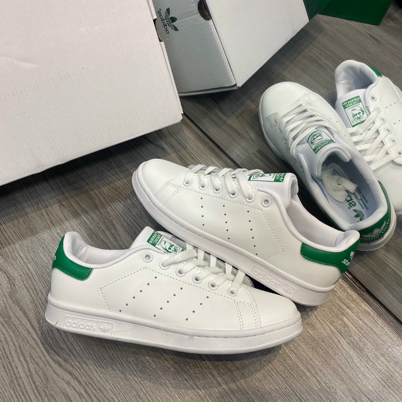 | CÓ SẴN - ẢNH THẬT | Giày thể thao adidas stan smith bản đẹp gót đen xanh full box - bill giấy gói