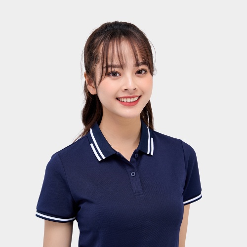 Áo polo nữ YODY chất cotton cafe bỏ kẻ APN5070