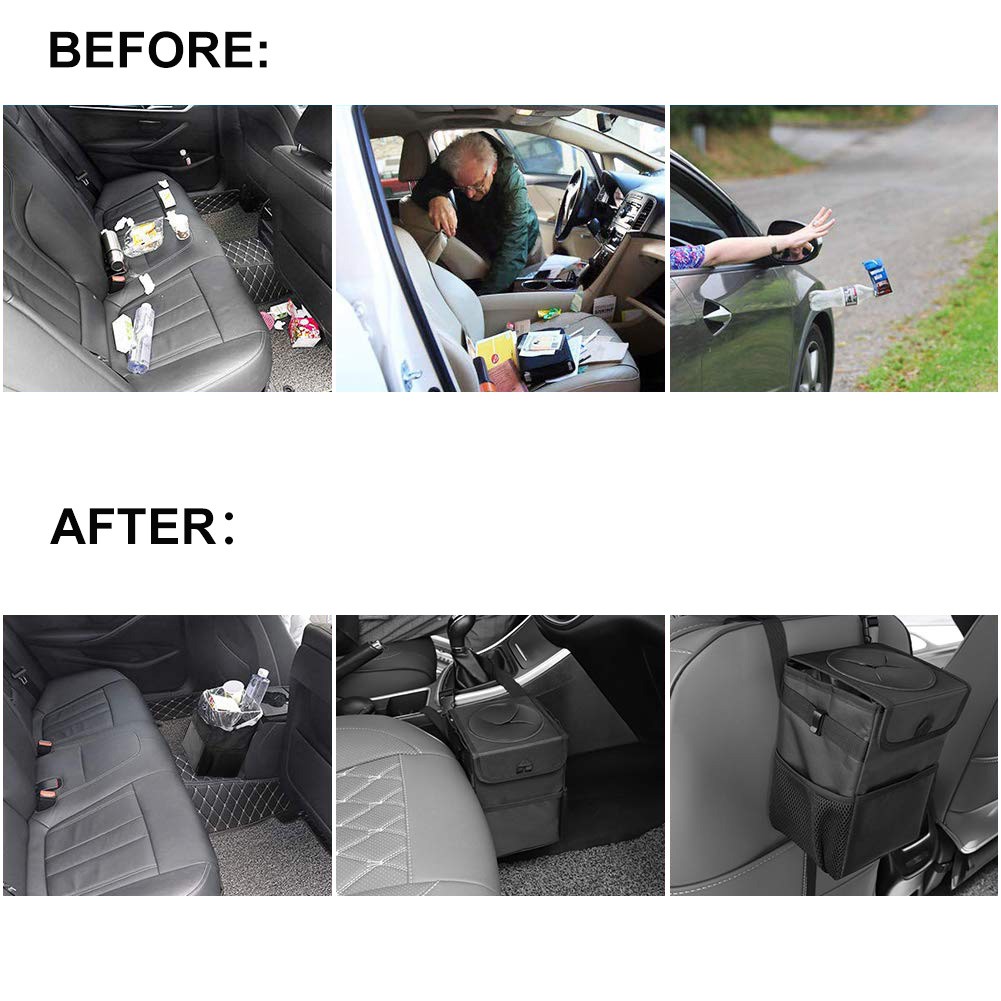 Thùng Đựng Rác Bằng Vải Oxford Chống Nước Thông Dụng Có Thể Gập Lại Cho Ghế Sau Xe Hơi