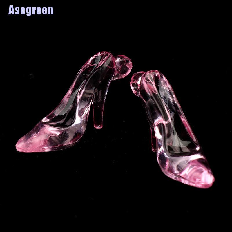 Set 24 Giày Cao Gót Trong Suốt Cho Nhà Búp Bê