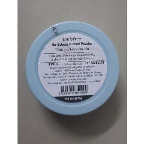 Phấn Phủ kiềm dầu innisfree No Sebum Mineral Powder - 5g