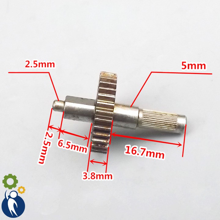 Bánh Răng Thép Trục 5mm 32 Răng 0.5M Có Thanh Trục