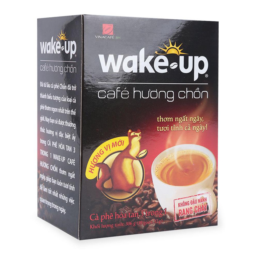 Cà Phê Hòa Tan Wake Up Hương Chồn 17G x 18 Gói