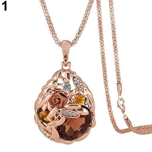 Dây chuyền mặt hình giọng nước đính đá thời trang sang trọng đẹp mắt