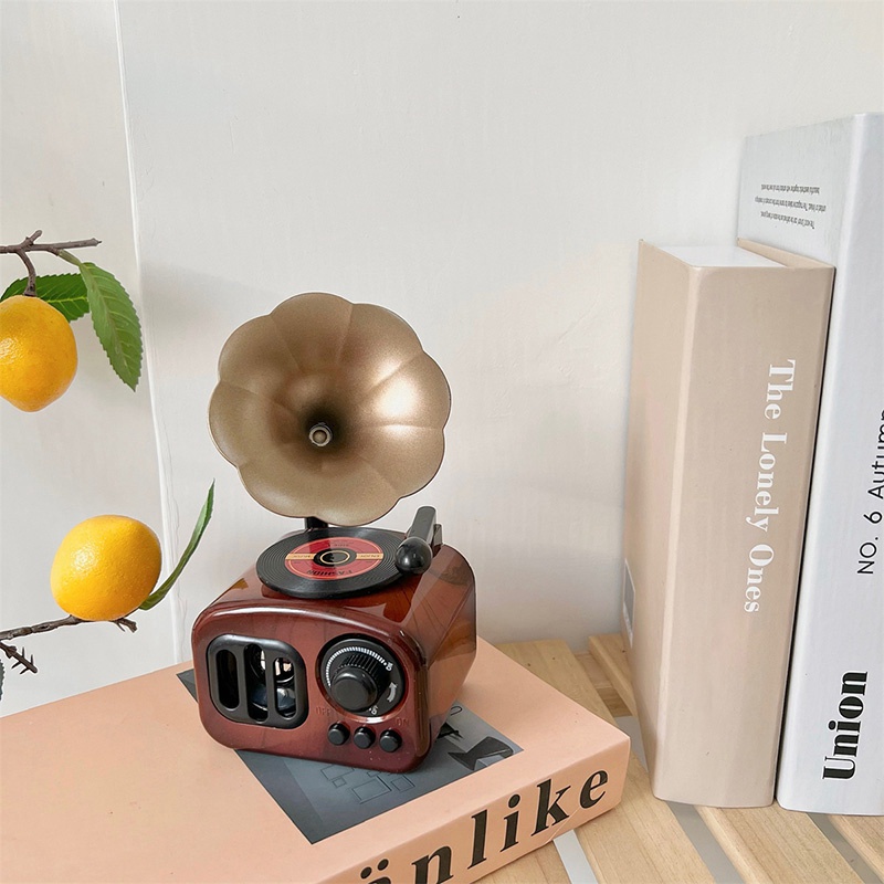 Hộp Nhạc Hình Máy Hát Đĩa Cổ Điển Trang Trí Bàn Làm Việc