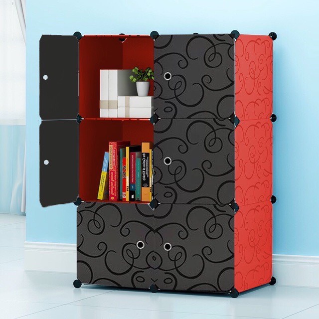 TỦ NHỰA LẮP RÁP 6 Ô ĐỂ QUẦN ÁO. Tặng kèm 1 treo đồ