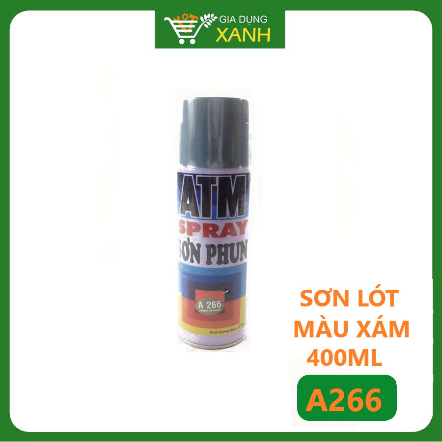 Sơn xịt ATM A266 sơn lót, màu xám, 400ml