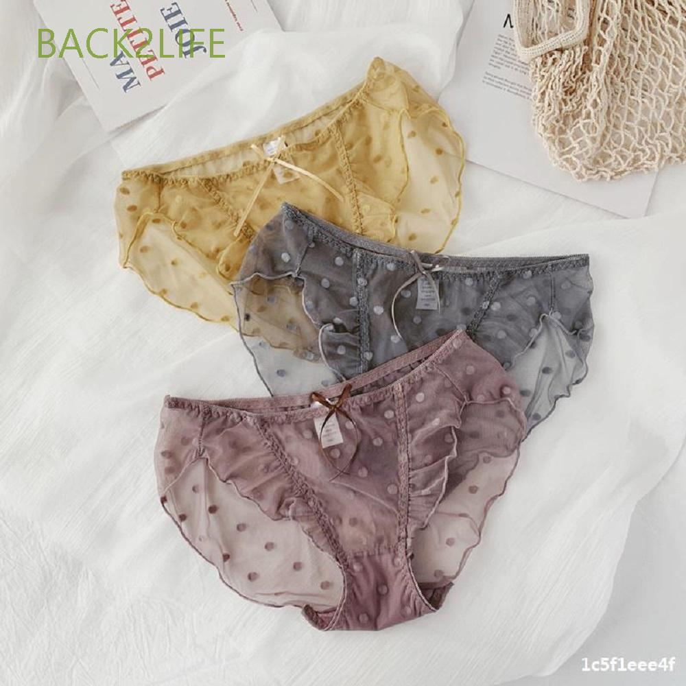 Quần Lót Ren Thắt Nơ Họa Tiết Chấm Bi Thời Trang Quyến Rũ Sau2Life
