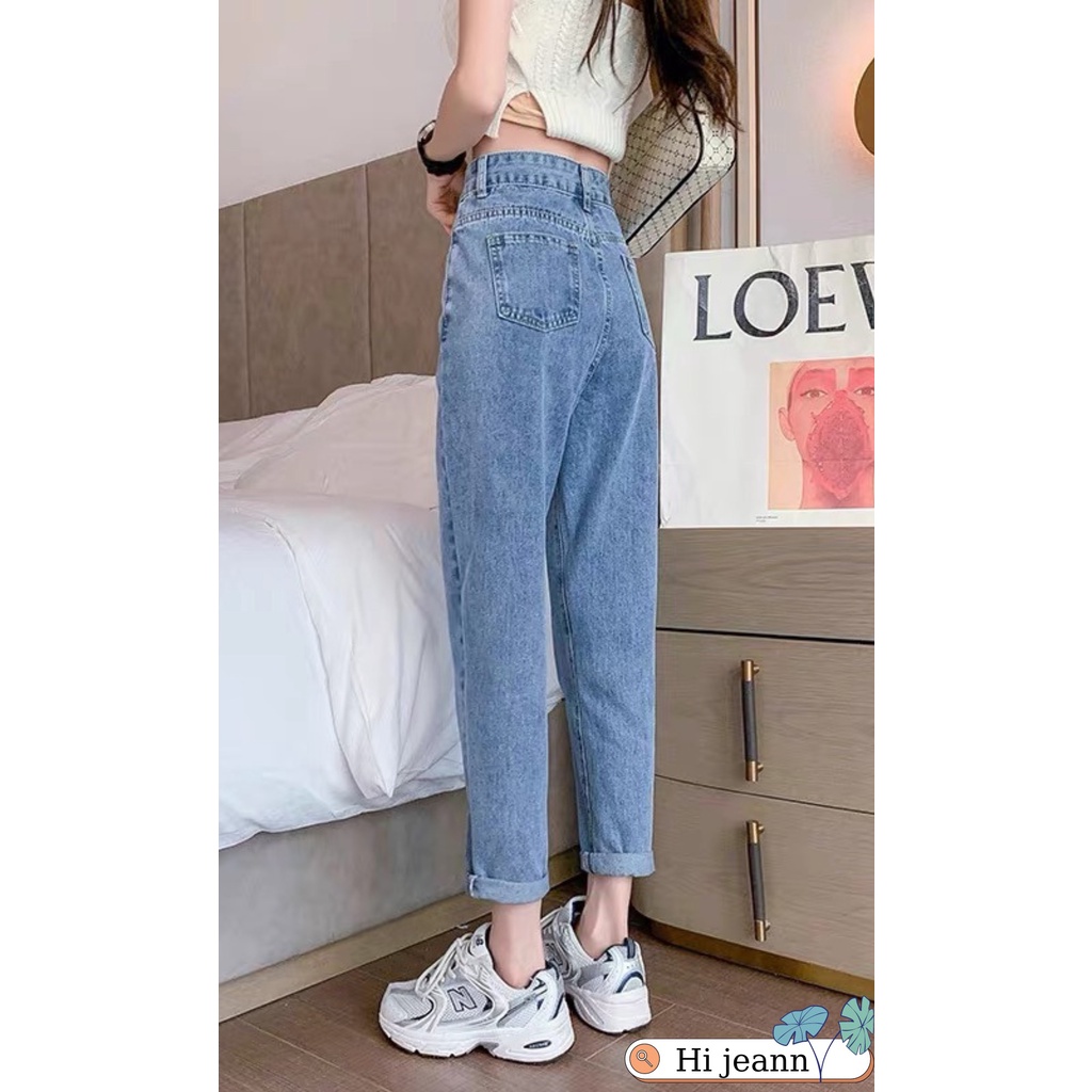 Quần Bò , Dáng Baggy Jean Nữ , Lưng Cao Không Co Giãn,Siêu hot