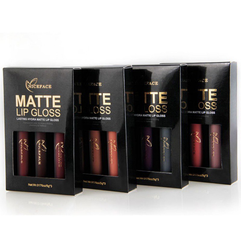 Set 3 son môi NICEFACE màu quyến rũ