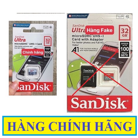 Thẻ nhớ 32GB - 64GB -128GB Sandisk class 10 dùng cho điện thoại,CAMERA