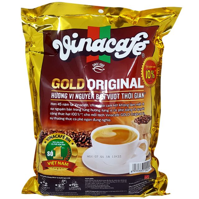 Cà Phê Hòa Tan 3 Trong 1 Vinacafe Gold Original 24 gói