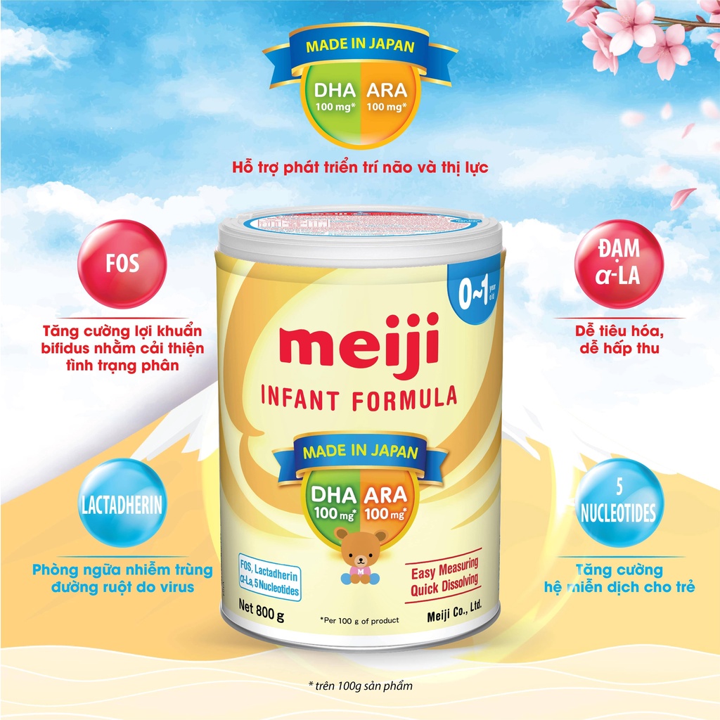 Sữa bột Meiji Nhập Khẩu Số 0-1 và 1-3 (800g)