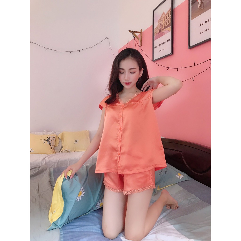 Đồ Bộ Nữ Đùi  mặc nhà chất kiệu satin mát lạnh [HÀNG SIÊU ĐẸP] BC-06