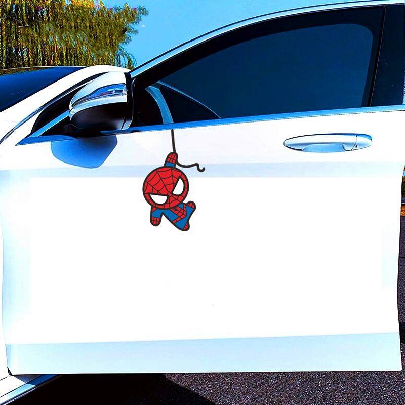Spider-Man Personalized Car Stickers Bumper Stickers Paper Warning Scratch Cover Scratch Bumper Stickers Paper Tail Personalized Funny Car Stickers Bumper Stickers WbOG