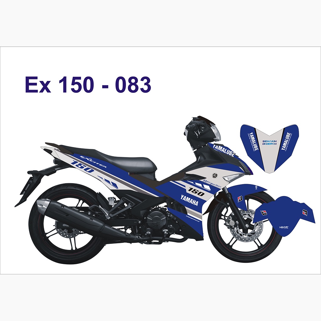 Tổng hợp các mẫu tem Trùm Exciter 150 xanh bạc