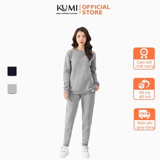 Bộ Nỉ Thể Thao Nữ Thu Đông Chất Nỉ Bông Cao Cấp, Bộ Nỉ Nữ Mùa Đông Năng Động Trẻ Trung Kumi Fashion