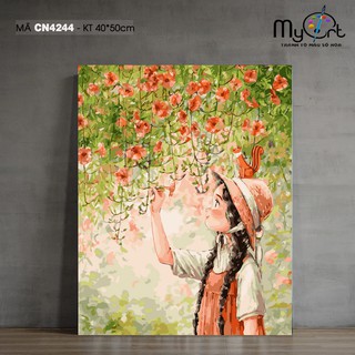 Tranh trang trí treo tường sơn dầu tự tô Myart Cô gái Aeppol CN4244