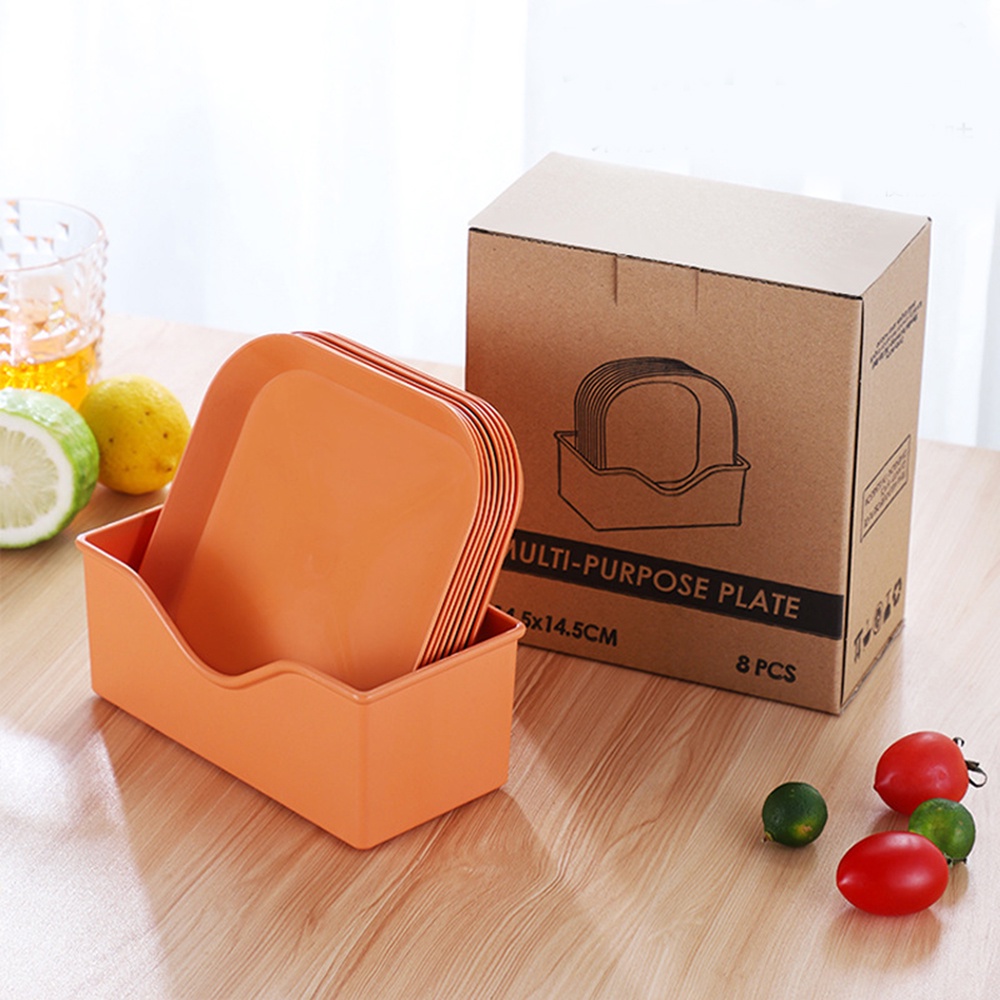 Set 2 Đĩa Đựng Thức Ăn Vặt / Trái Cây / Bánh Macaron / Bánh Mì Hình Học Nhiều Màu Sắc Cho Nhà Bếp