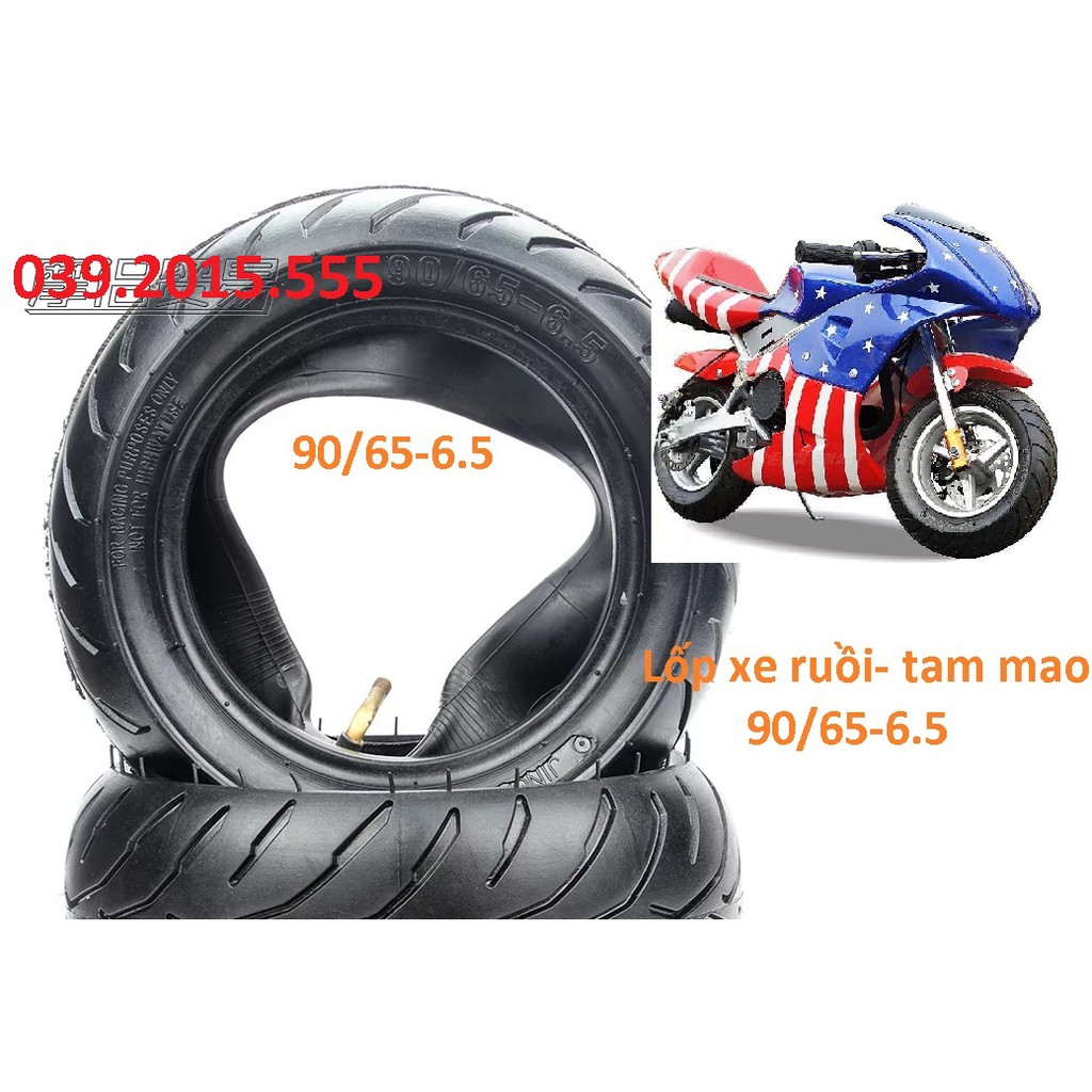 Combo Vỏ Và Ruột Xe Moto Mini 50cc, Lốp Và Săm Xe Ruồi 110/50-6.5