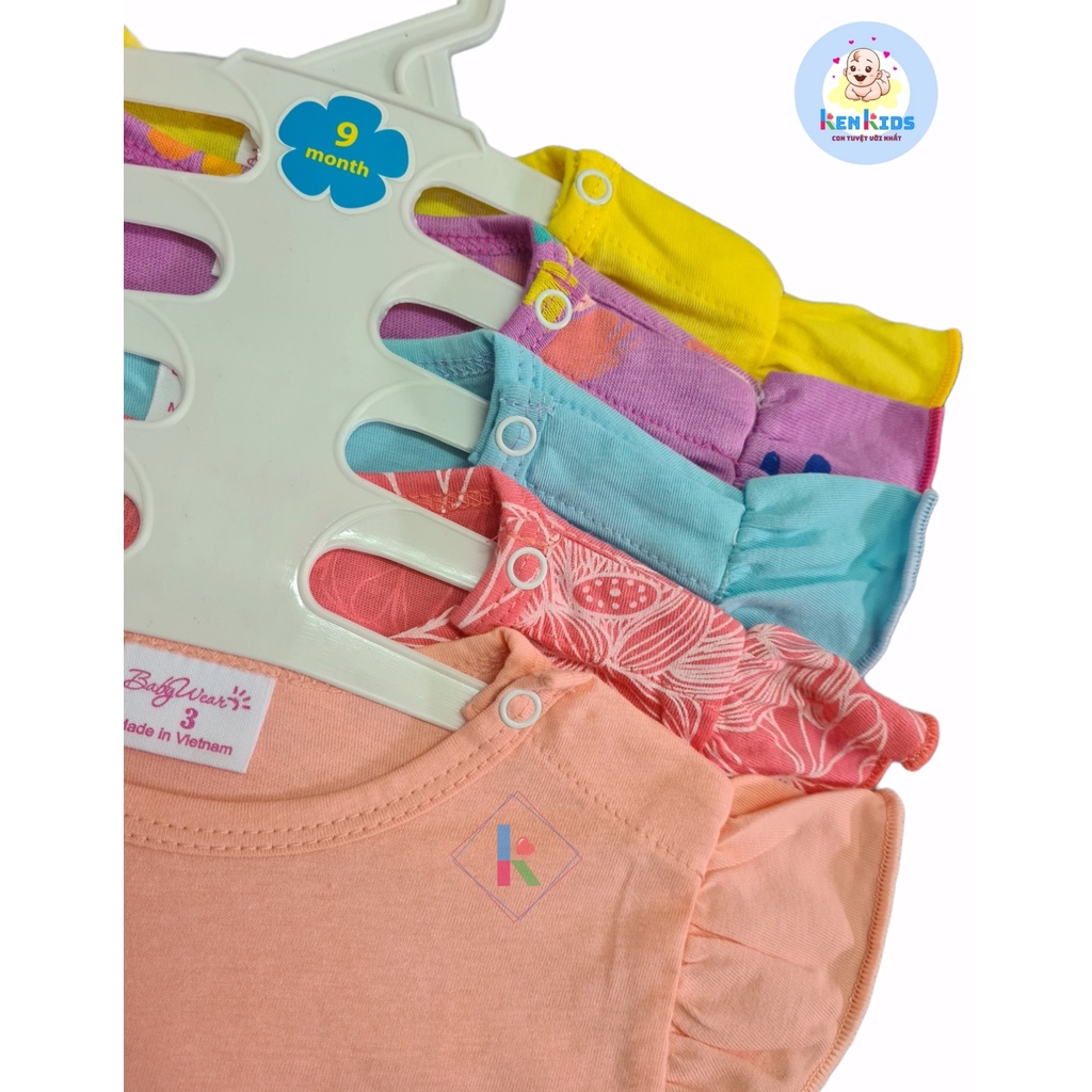 COMBO 3 Bodysuit - Body đùi nhiều màu cho bé gái BabyWear - 3 bộ