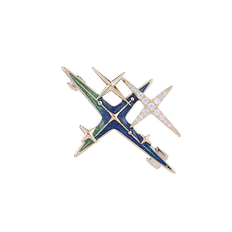 Màu xanh gradient giọt men thủ công hình ngôi sao phụ kiện ghim màu trâm
