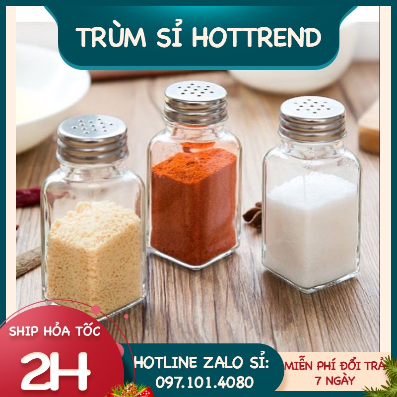 Hủ rắc tiêu, lọ rắc tiêu, rắc gia vị thủy tinh sang trọng tiện lợi