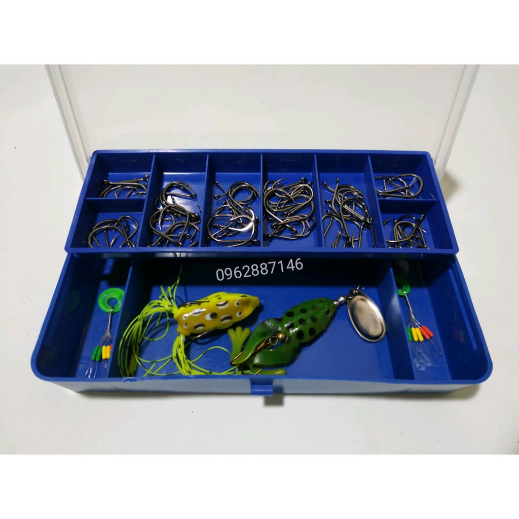 combo 2 mồi giả cùng hộp đựng phụ kiện 10 món