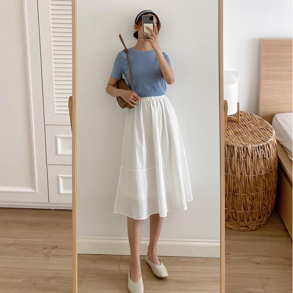 [Mã FADIRECT20 giảm 20K đơn 150K] Chân váy cạp chun dáng dài _ CV0033 | BigBuy360 - bigbuy360.vn