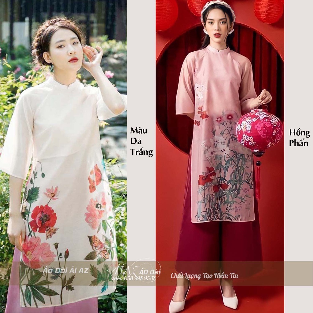 BigSize Áo Dài Cách Tân Nữ Dáng Suông Voan Hình AD02