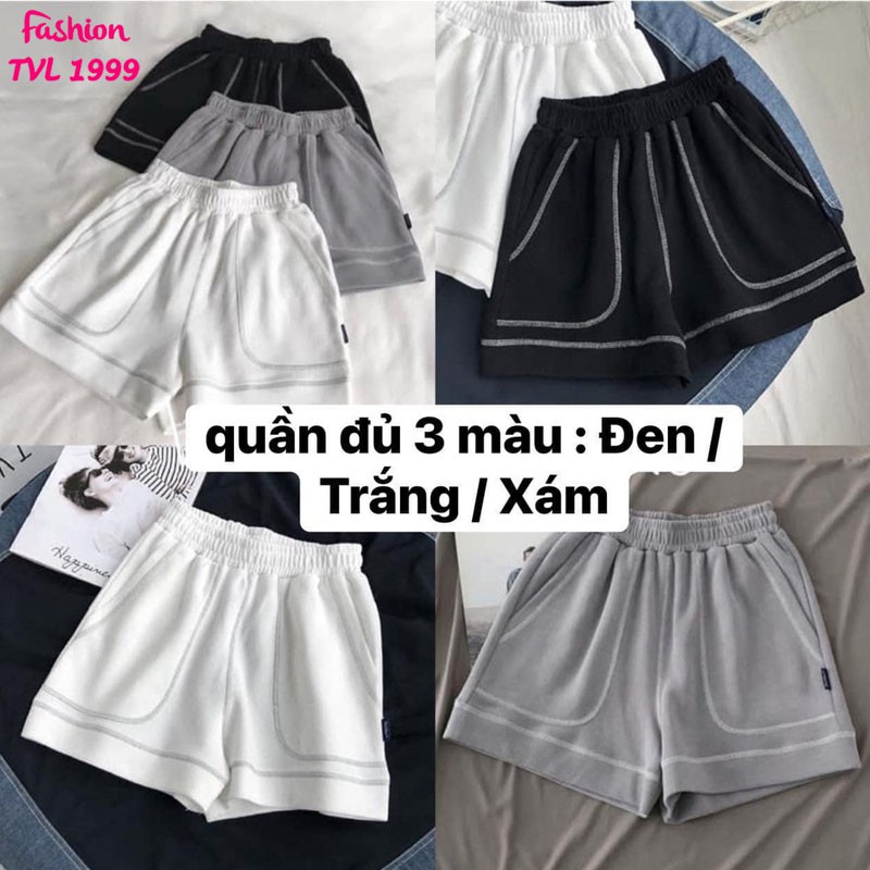 Quần đùi nữ chỉ nổi TVL1999, quần shorts cao cấp chất liệu thun lạnh co giãn 4 chiều đem lại cảm giác thoải mái khi mặc. | BigBuy360 - bigbuy360.vn
