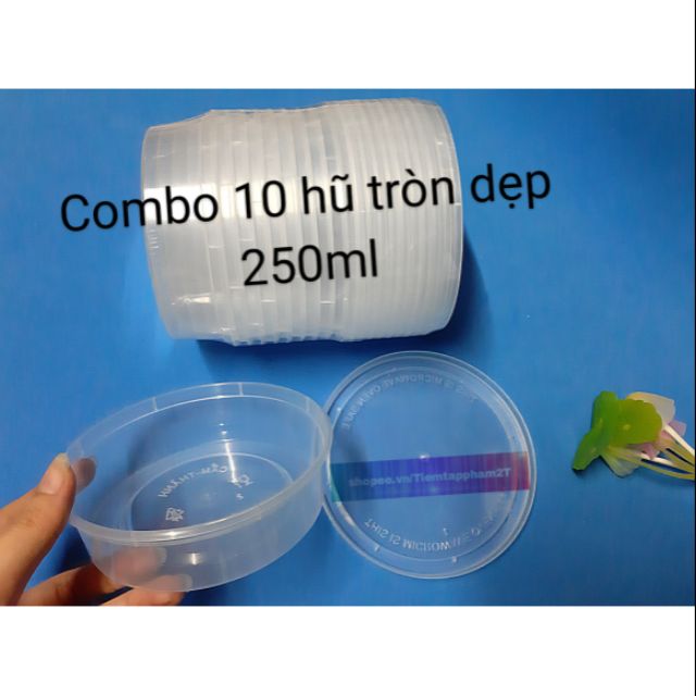 Combo 10 Hũ Tròn Dẹp 250ml Nguyên Liệu Làm Slime