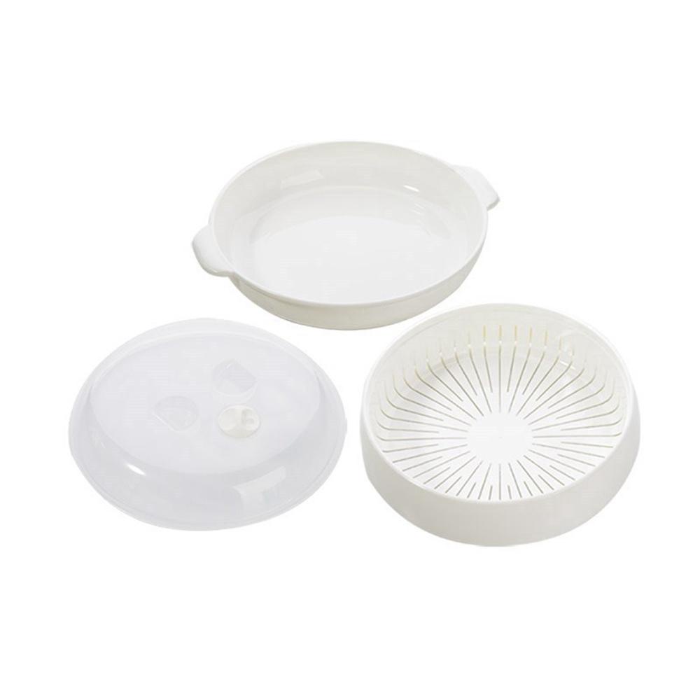 Bộ khay hấp lò vi sóng Việt Nhật (5625) 2 tầng chịu nhiệt tốt -Khay hấp thức ăn, Xửng hấp đồ ăn, bánh bao, xôi tiện lợi