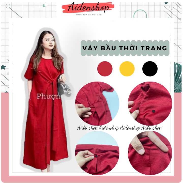 Váy bầu đẹp Aidenshop Đầm bầu mùa hè công sở