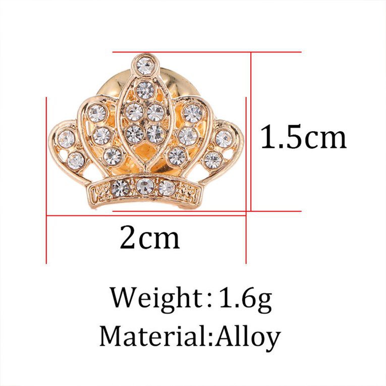 #cz Full Diamond Crown Full Brooch Brooch Couple Mini Boutonniere Button Collar