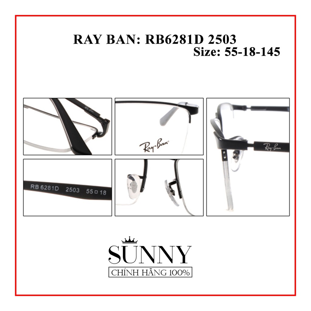 RB6281D 2503-Gọng kính Rayban chính hãng
