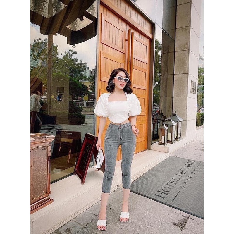 [FREESHIP] - Quần Jeans lỡ lưng siêu cao hàng jean co giãn 4 chiều